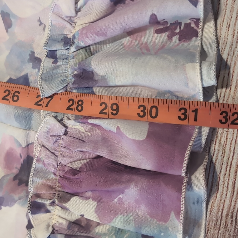 PrettyLittleThing Ruffle Babydoll Floral Corset Style Top Size 4 Mini Dress - Picture 16 of 16
